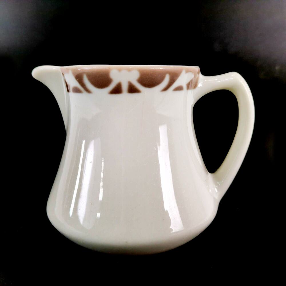 Vtg Syracuse China USA Creamer‎ Syrup Pitcher Nutmeg Ironstone Restaurantware